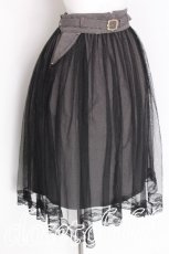 画像3: axes femme / ベルト付チュール重ねスカート  グレーｘ黒 S-26-07-29-046-AX-SK-AS-ZS (3)