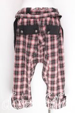 画像2: ALGONQUINS / チェック柄サルエルパンツ  黒ｘ白ｘ赤 S-26-07-29-055-AL-PA-HR-ZS (2)
