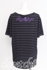 画像2: ALGONQUINS / プリントボーダーTシャツ  黒ｘグレー S-26-07-29-009-AL-TS-HR-ZS (2)