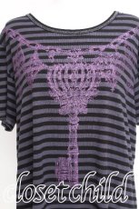 画像3: ALGONQUINS / プリントボーダーTシャツ  黒ｘグレー S-26-07-29-009-AL-TS-HR-ZS (3)