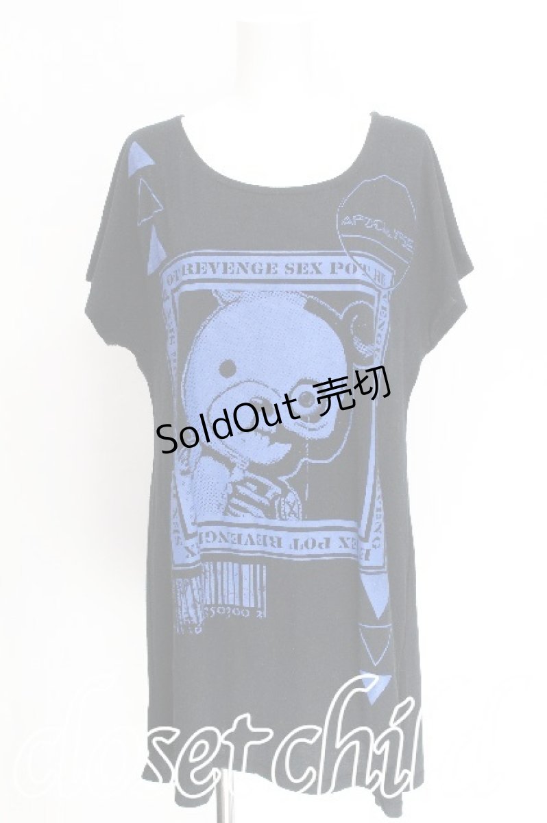 画像1: SEX POT ReVeNGe / プリントTシャツ  黒ｘ青 S-26-07-29-010-SP-TS-HR-ZS (1)
