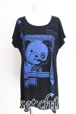 画像1: SEX POT ReVeNGe / プリントTシャツ  黒ｘ青 S-26-07-29-010-SP-TS-HR-ZS (1)