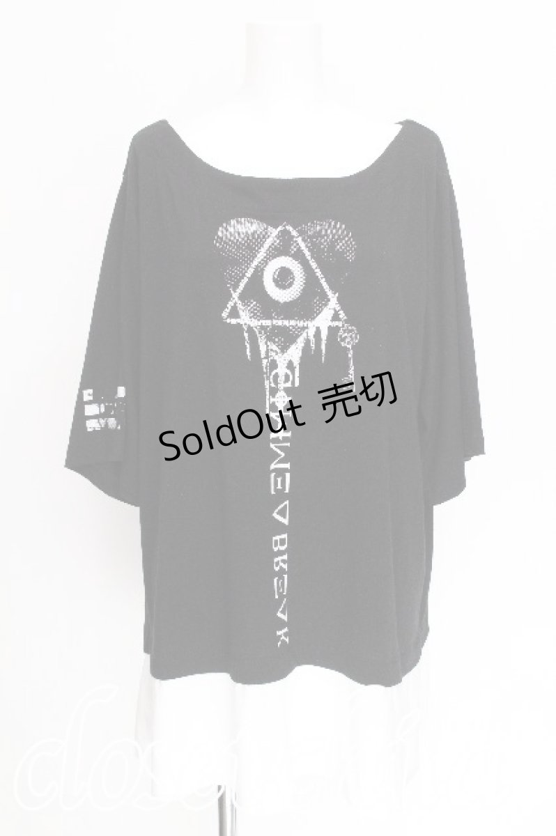 画像1: SEX POT ReVeNGe / バイカラープリントTシャツ M 黒ｘ白 S-26-07-29-011-SP-TS-HR-ZS (1)