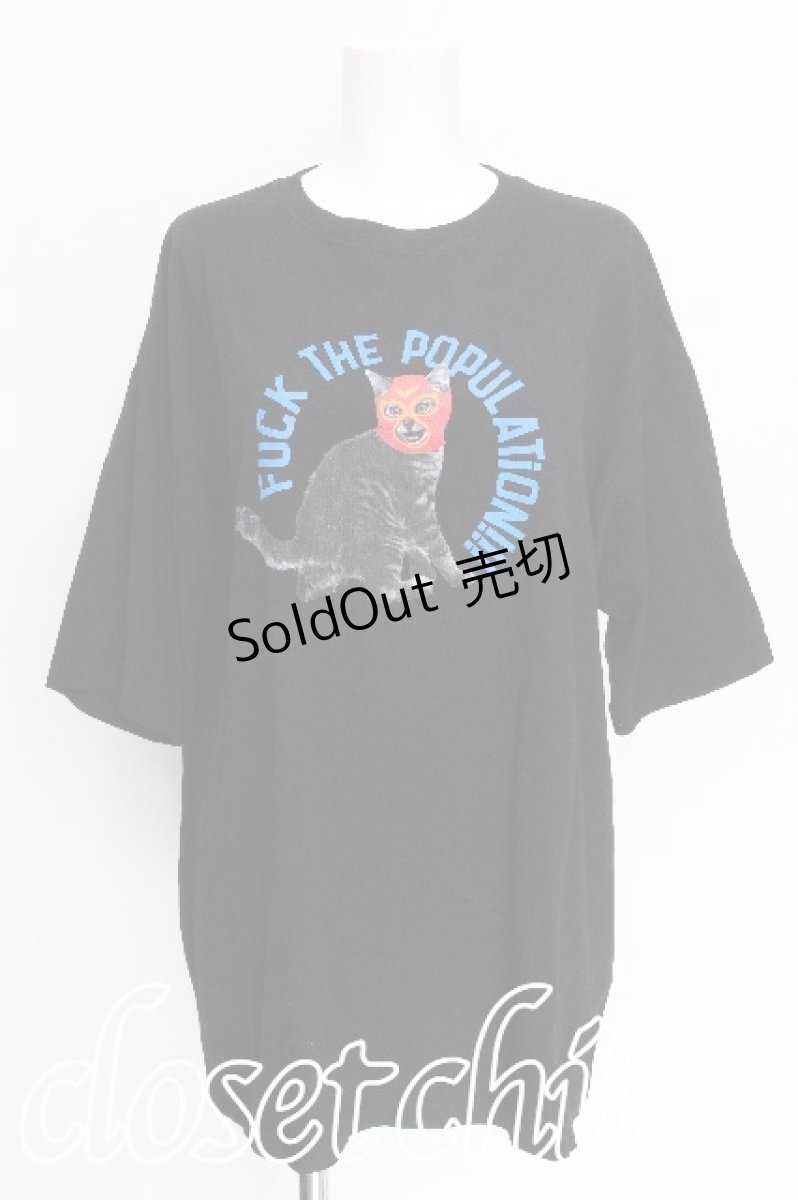 画像1: HELL CAT PUNKS / 猫プリントTシャツ L 黒 S-26-07-29-012-PU-TS-HR-ZS (1)
