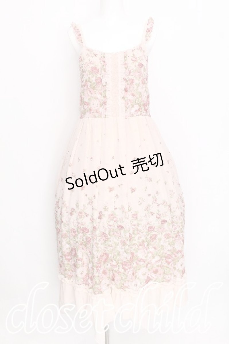 画像1: axes femme / 薔薇柄マキシワンピース  ピンク S-26-07-29-025-AX-OP-HR-ZS (1)