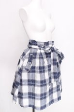 画像3: axes femme / ベルト付タータンチェックスカート  ブルー S-26-07-30-034-AX-JA-AS-ZS (3)