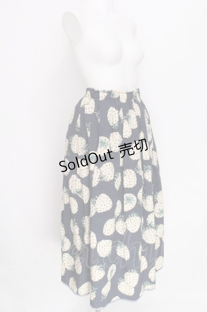 画像3: Franche Lippee / いちご柄スカート 3L 紺 S-26-07-30-036-LO-SK-HR-ZT834 (3)