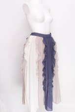 画像3: axes femme / 配色フリル×プリーツスカート  オフｘネイビー S-26-07-30-037-AX-SK-HR-ZS (3)