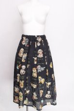画像1: Franche Lippee / こいぬ図鑑スカート 3L 紺 S-26-07-30-043-LO-SK-HR-ZS (1)