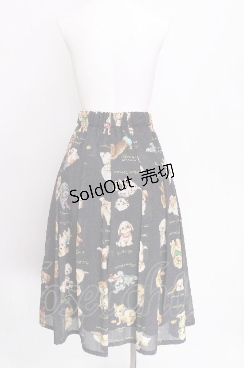 画像2: Franche Lippee / こいぬ図鑑スカート 3L 紺 S-26-07-30-043-LO-SK-HR-ZS (2)