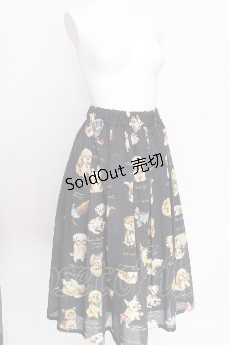 画像3: Franche Lippee / こいぬ図鑑スカート 3L 紺 S-26-07-30-043-LO-SK-HR-ZS (3)