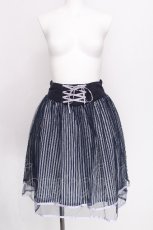 画像1: axes femme POETIQUE / チュールレイヤードストライプスカート  紺 S-26-07-30-044-AX-SK-HR-ZS (1)