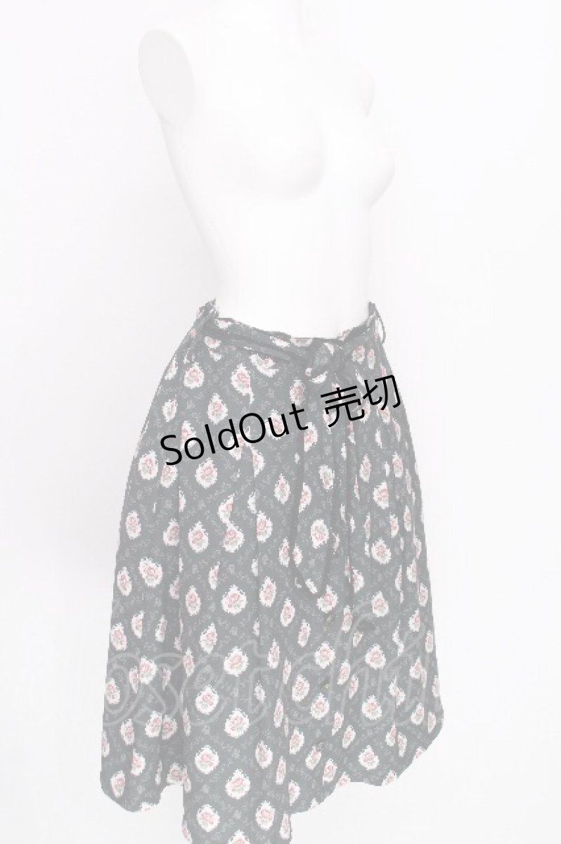 画像3: axes femme / フラワードットプリントスカート  黒 S-26-07-30-048-AX-SK-HR-ZS (3)