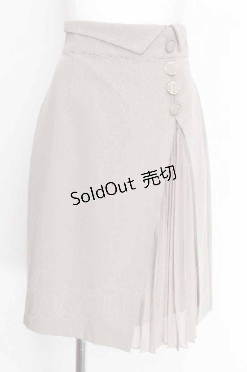 画像1: an another angelus / アシンメトリープリーツタイトスカート F グレージュ S-26-07-30-010-CA-SK-TE-ZS (1)