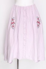 画像1: axes femme / 刺繍入イレヘムスカート  ピンク S-26-07-30-013-AX-SK-HR-ZS (1)