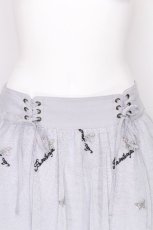 画像4: axes femme POETIQUE / ローズ刺繍チュールスカート  グレー S-26-07-30-022-AX-SK-SA-ZS (4)