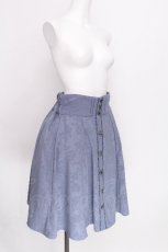 画像3: axes femme / スエード調花柄スカート  ブルー S-26-07-30-027-AX-SK-HR-ZS (3)