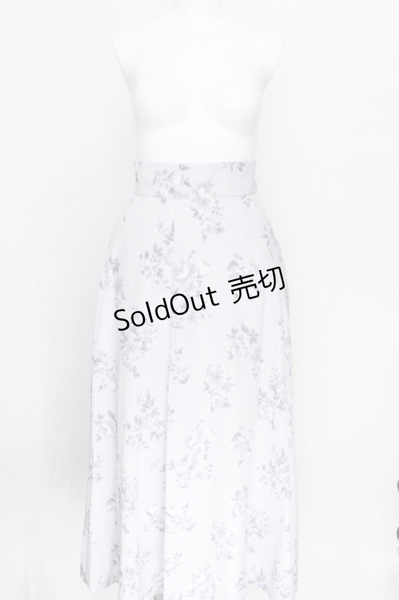 画像1: Maison de FLEUR / フラワープリントスカート  サックス S-26-07-30-029-LO-SK-ET-ZT834 (1)