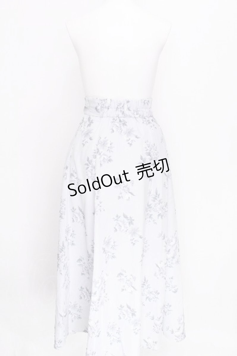 画像2: Maison de FLEUR / フラワープリントスカート  サックス S-26-07-30-029-LO-SK-ET-ZT834 (2)