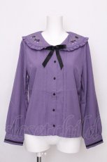 画像1: axes femme POETIQUE / ヴァンダンジュ刺繍ブラウス  紫 S-26-07-31-028-AX-BL-HR-ZS (1)