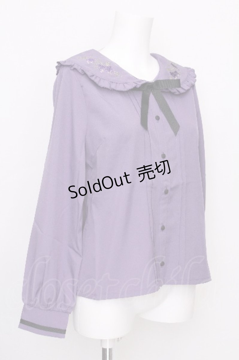 画像3: axes femme POETIQUE / ヴァンダンジュ刺繍ブラウス  紫 S-26-07-31-028-AX-BL-HR-ZS (3)