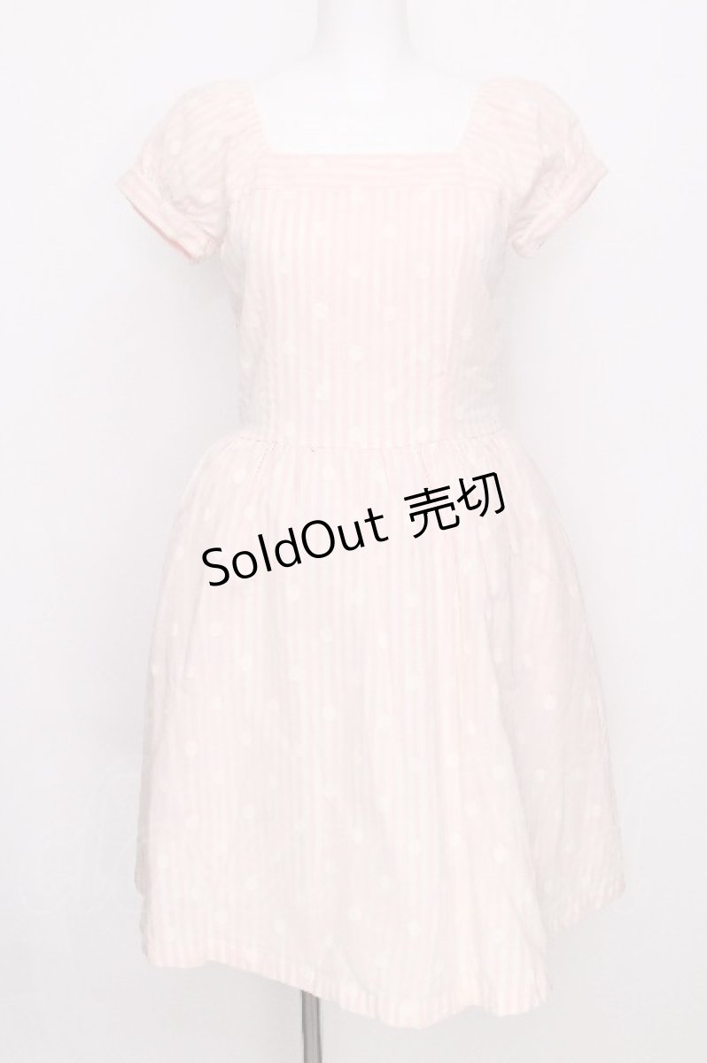 画像1: Jane Marple / ドットストライプワンピース  ピンク S-26-07-31-044-JM-OP-AS-ZS (1)