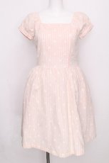 画像1: Jane Marple / ドットストライプワンピース  ピンク S-26-07-31-044-JM-OP-AS-ZS (1)