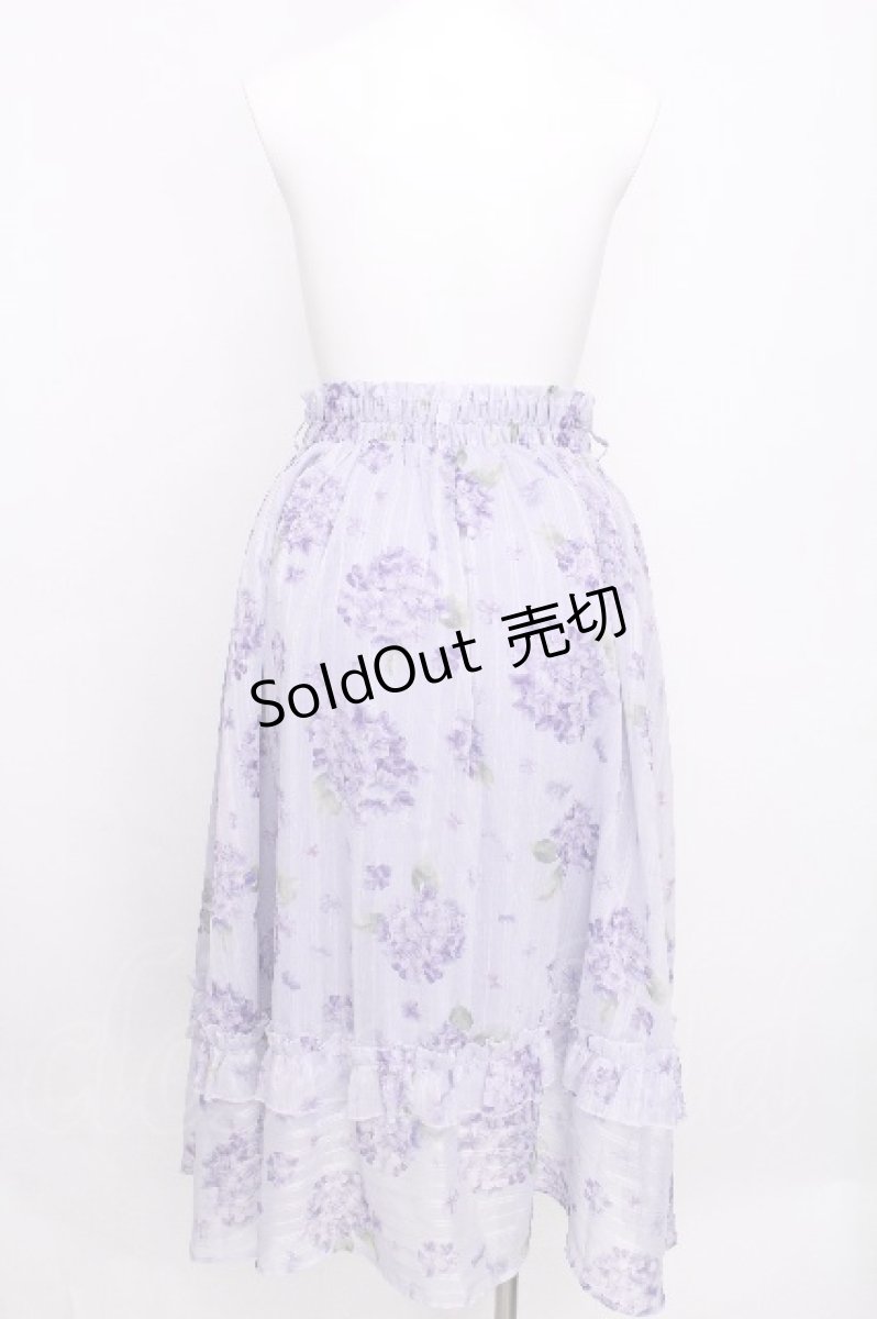 画像2: axes femme / 紫陽花柄シアーストライプスカート  ラベンダー S-26-07-31-054-AX-SK-HR-ZS (2)