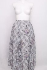 画像1: axes femme / ロージーチェックドロストスカート  グレー S-26-07-31-055-AX-SK-HR-ZS (1)