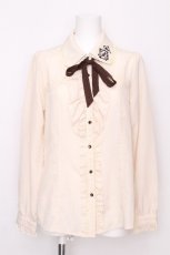 画像1: axes femme / ローズトランプ刺繍ブラウス  キナリ S-26-07-31-012-AX-BL-HR-ZS (1)