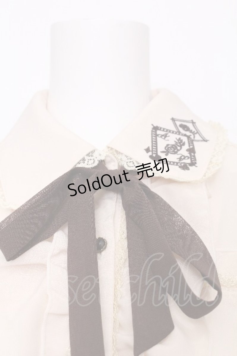 画像4: axes femme / ローズトランプ刺繍ブラウス  キナリ S-26-07-31-012-AX-BL-HR-ZS (4)