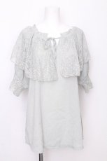 画像1: axes femme / レース襟楊柳シフォンプルオーバー  ミント S-26-07-31-015-AX-TO-AS-ZS (1)