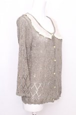 画像3: axes femme / チュールカラー風カーディガン  カーキ S-26-07-31-017-AX-TO-AS-ZS (3)