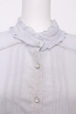 画像4: axes femme / レース袖リボンタイブラウス  サックス S-26-07-31-018-AX-BL-AS-ZS (4)