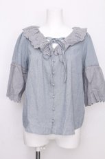 画像1: axes femme / クロスリボンブラウス  サックス S-26-07-31-020-AX-BL-AS-ZS (1)