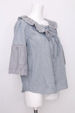 画像3: axes femme / クロスリボンブラウス  サックス S-26-07-31-020-AX-BL-AS-ZS (3)