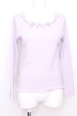 画像1: axes femme / 花刺 スカラップリブカットソー  ラベンダー S-26-07-31-026-AX-TO-HR-ZS (1)