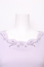 画像4: axes femme / 花刺 スカラップリブカットソー  ラベンダー S-26-07-31-026-AX-TO-HR-ZS (4)