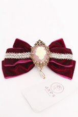 画像1: axes femme / ヴィクトリアンリボンクリップ  ワイン S-26-08-01-013-AX-ZA-HR-ZS (1)