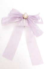 画像1: axes femme / シャイニーリボンバレッタ  ラベンダー S-26-08-01-014-AX-CO-HR-ZS (1)