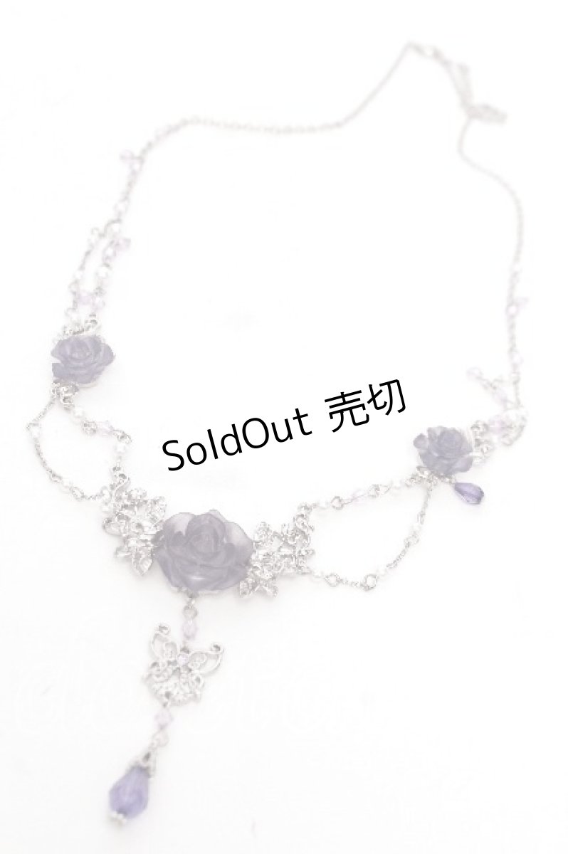 画像1: axes femme / エレガントローズネックレス  パープルｘシルバー S-26-08-01-021-AX-AC-HR-ZS (1)