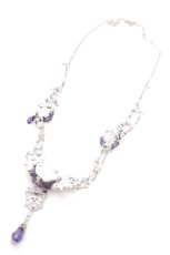 画像2: axes femme / エレガントローズネックレス  パープルｘシルバー S-26-08-01-021-AX-AC-HR-ZS (2)