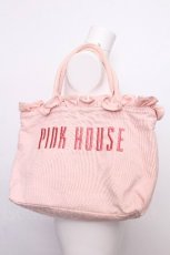 画像1: PINK HOUSE / ロゴ刺繍フリルバッグ  ピンク S-26-08-01-033-LO-BG-AS-ZS (1)