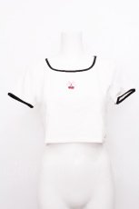 画像1: evelyn / チェリー刺繍Tシャツ  白 S-26-08-01-034-LO-TS-AS-ZS (1)