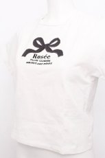画像3: evelyn / リボン刺繍Tシャツ  白 S-26-08-01-035-LO-TS-AS-ZS (3)
