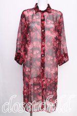 画像1: CIVARIZE / シースルーフラワーロングシャツ 46 赤 S-26-08-02-050-PU-BL-HR-ZS (1)