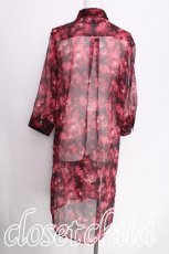 画像2: CIVARIZE / シースルーフラワーロングシャツ 46 赤 S-26-08-02-050-PU-BL-HR-ZS (2)