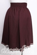 画像2: axes femme POETIQUE / レースアッププリーツ切替スカート  ワイン S-26-08-02-053-AX-SK-AS-ZS (2)