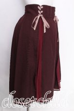 画像3: axes femme POETIQUE / レースアッププリーツ切替スカート  ワイン S-26-08-02-053-AX-SK-AS-ZS (3)