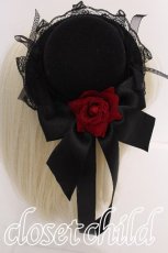 画像2: axes femme / ローズリボンミニハット  黒 S-26-08-02-027-AX-AC-HR-ZS (2)